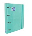 Oxford Europeanbinder Clássico A4+ Pasta de Anéis com Recarga Quadriculada 5x5 - Tampa Extra-Dura - Fecho com Borracha Elástica - Cor Menta Gelada 400109180