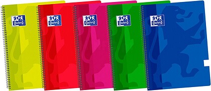 Caderno Espiral Oxford School Clássico - Capa de Plástico Lisa - 80 Folhas - Cores Sortidas 400117194
