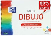 Oxford Bloco de Desenho Espiral Formato A4+ Liso - 20 Folhas Microperfuradas 130gr Cor natural - Papel de Superfície Rugosa 400148232