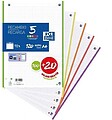 Oxford 5 Recambio de 120 Folhas Formato A4 Quadriculado 5x5mm 4 Furos - Banda de 5 Cores Vivas 400148310