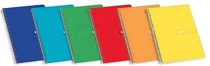 Enri Plus Caderno Espiral Formato Folio Quadriculado 4x4mm - 80 Folhas 60gr com Margem - Capa Dura - Cores Sortidas 100430066
