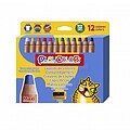 Pack de 12 Lápis de Cores de Ponta Grossa + Afiador - Traço Extrasuave - Adequado para Papel, Cartão, Vidro, etc. - Cores Sortidas 20631