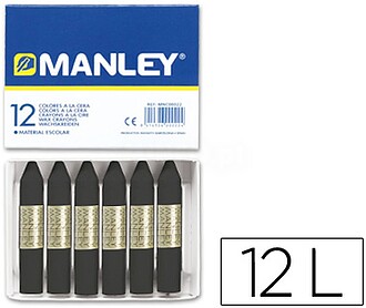 MNC04737/ N. 30 : LAPIS DE CERA MANLEY 12 UNIDADES PRETO