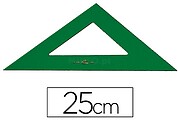 Esquadro Plastico Especial 25 cm Verde Transparente 566/25