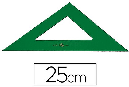 Esquadro Plastico Especial 25 cm Verde Transparente 566/25