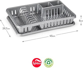 Escorredor Loiça 45x29,7x8cm Venezia Prata Escorredor Loiç...