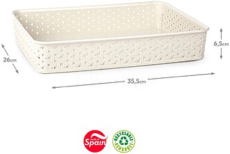 6623081 Caixa Multiusos Nature Eco Nº1 26x35,5x6,5cm Bege