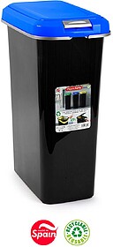57172518 Contentor 25L Plástico Preto Tampa Azul