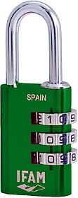G-87662 : 87662 CADEADO COM COMBINADOR 30. VERDE. 30mm. ARCO...