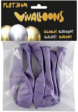 26325 : Globo 100% latex biodegradable lila blister de 6 unidades Globo 100% latex biodegradable lila blister de 6 unidades