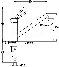 MISTURADORA TEKA - AUK 913 - CROMADA : ALTURA 242MM - CROMAD...