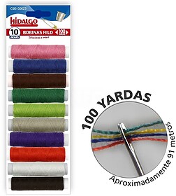 G-20988 : 20988 BOLSA 10 BOBINAS DE FIO 100 YARDS. HIDALGO