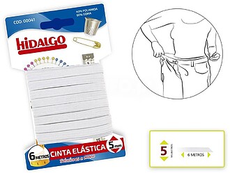 G-20989 : 20989 BOLHA CINTA ELÁSTICA 5mmx6mts.BRANCO HIDALG...