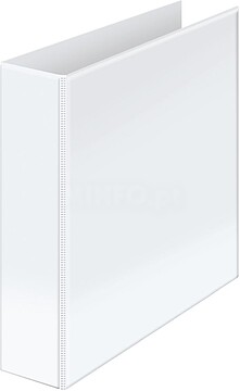 Capa de Carpeta Canguru Básica A4 - 2 Anéis Mistos 65mm - Bolsa em Lombada e Capa - Cartão Forrado - Cor Branca 09882