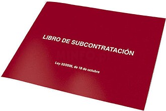 Livros de Subcontratação Din A4 Paisagem Espanhol - 10 Fol...