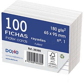 Fichas de Cartolina Offset Branca de 180g - 100x200mm - Linh...