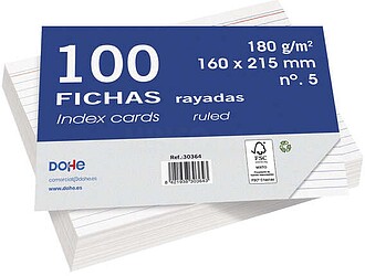 Fichas de Cartolina Offset Branca de 180g - 100 Unidades - L...