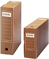 Caixa de Arquivo Definitivo Dohe Polipropileno Canalizado - Tamanho Folio - Utilizável em Horizontal e Vertical - Montagem Fácil - Cor Castanho 09199