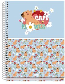 Dohe Capi Flower Caderno de Espiral Metálica - Formato A5 -...