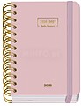 Agenda Escolar Dohe Premium 26/27 - Formato A6 - Dia por Página - Papel Offset Creme 80g - Capa de Cartão Plastificado - Espiral Metálico Duplo - Elástico - 12x17x3cm - Cor Rosa DO52171
