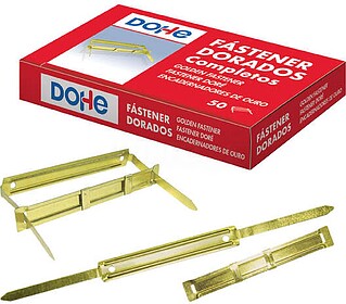 Caixa Dohe com 50 agrafos metálicos dourados - Para encader...
