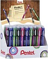 Pentel Fiesta II Expositor de 36 Portaminas HB 0.7mm com Borracha - Inclui 2 Recargas - Empunhadura de Borracha - Design Ergonómico - Cores Sortidas AX127/36