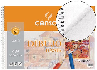 Canson Basik Bloco de Desenho 20 Folhas A3 150gr - Medidas 3...