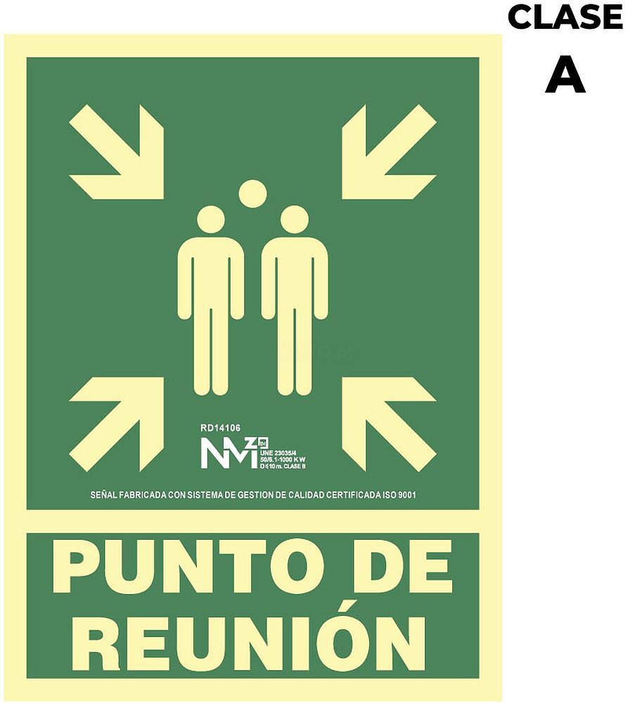 Sinal de Evacuação “Ponto de Encontro” Classe a (PVC 1MM) 22,4X30CM