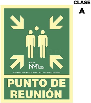 SINAL DE EVACUAÇÃO “PONTO DE ENCONTRO” CLASSE A (PVC 1MM) 22,4X30CM