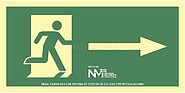 Sinal de Evacuação Seta para a Direita (PVC 1MM) Classe a 32X16CM