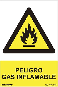 08916 SINAL DE PERIGO “PERIGO DE GÁS INFLAMÁVEL” (PVC 0.7MM) 30X40CM