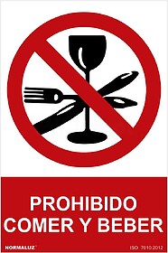 08984 SINAL PROIBIDO “PROIBIDO COMER E BEBER” (PVC 0.7MM...
