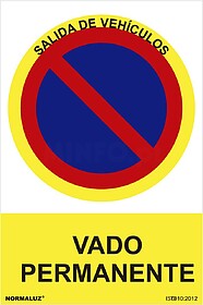 08992 SINAL PROIBIDO “VADO PERMANENTE” (PVC 0,7MM) 30X40...