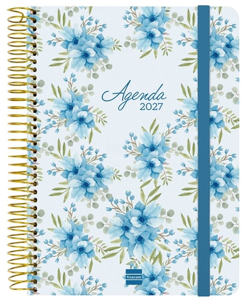 Finocam Cloe Agenda Espiral - 16 Meses - Semana Vista Horizontal - Formato E10 - 155x212mm - Capa Dura - Papel de 100g/m2 - Fecho com Elástico - Autocolantes Temáticos - Multicolor 627100127