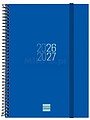Finocam Espir Agenda Escolar 26/27 - Semana Vista Horizontal - Formato E10 - 155x212mm - Capas de Polipropileno - Papel de 80g/m2 - Espiral Metálica - Cantos Microperfurados - Cor Azul 633081527