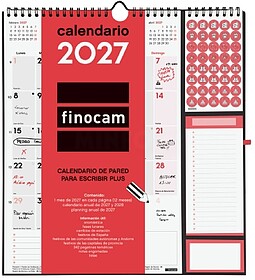 Finocam Calendário de Parede Neutro - Anual 2027 - Vista Me...