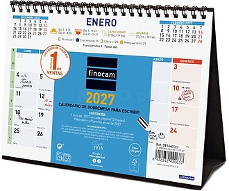 Finocam Calendário de Mesa Colorido - Anual 2027 - Vista Me...