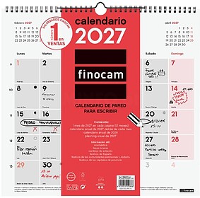 Finocam Calendário de Parede Neutro - Anual 2027 - Vista Me...