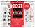 Finocam Calendário de Parede Neutro - Anual 2027 - Vista Mensal - Formato XL - 540x420mm - Espiral Dupla - Papel de 135g/m2 - Espaço para Escrever - Números Grandes - Cor Vermelho e Branco 780020027 - imagem 1