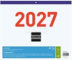 Calendário Finocam Faldilha - Anual 2027 - Vista Mensal - Formato F43 - 300x247mm - Papel de 80g/m2 Microperfurado - Espaço para Escrever - Cor Azul e Branco 781120027