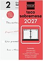 Finocam Neutro Taco Calendário de Mesa - Anual 2027 - 2 Páginas por Dia - 85x120mm - Papel de 70g/m2 - Cor Vermelho e Branco 780280027