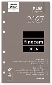 Finocam R498 Recarga para Agenda Open - Anual 2027 - 1 Dia p...
