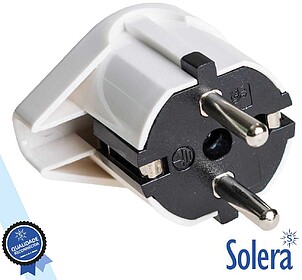SLR-6566 : FICHA SCHUKO MACHO C/ TERRA LATERAL 220V BRANCO S...