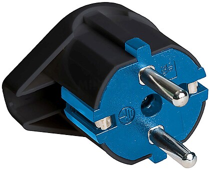 G-40110 : 40110 ENCHUFE SCHUKO SAÍDA LATERAL 16A 250V T/TL 4,8mm PRETA. SOLERA 6566N
