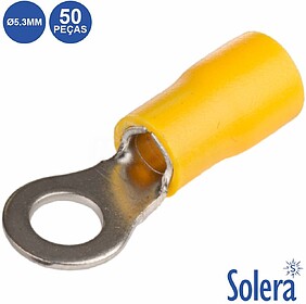 SLR-TR60AM/50 : Terminal Redondo Isolado 5.3mm 50x Amarelo S...