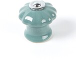 Pomo para Móvel, Modelo E524, de Porcelana e Aço com Acabamento Azul Acinzentado, Ø28 mm 66096