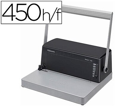 Fellowes Metal 100 Encadernadora Manual A4 de Espiral Metálico - Perfura até 20 Folhas - Encaderna até 450 Folhas
