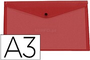 10 x Bolsa porta documentos liderpapel com mola din a3 vermelho translucido Bolsa porta documentos liderpapel com mola din a3 vermelho translucido DS67