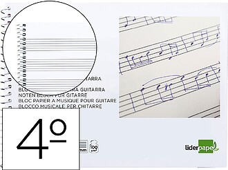 BLOCO MUSICA LIDERPAPEL QUARTO 20 FLS AO BAIXO GUITARRA : Ve...