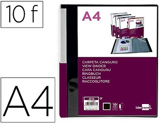 JC12 : PASTA CANGURU LIDERPAPEL 10 BOLSAS POLIPROPILENO DIN ...